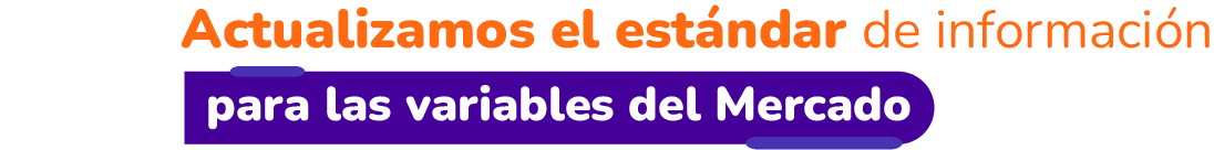 Actualizamos el Estándar de información para las variables del Mercado