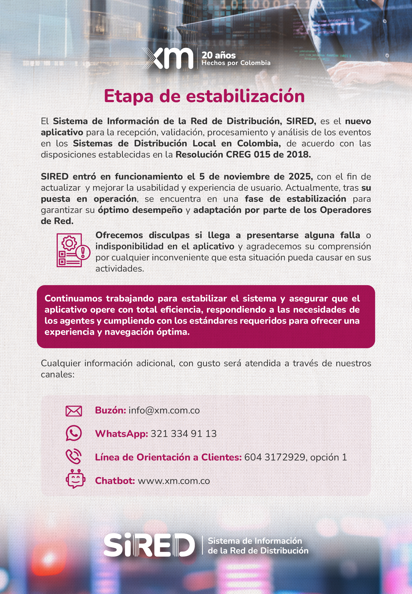 etapa de estabilización- SIRED