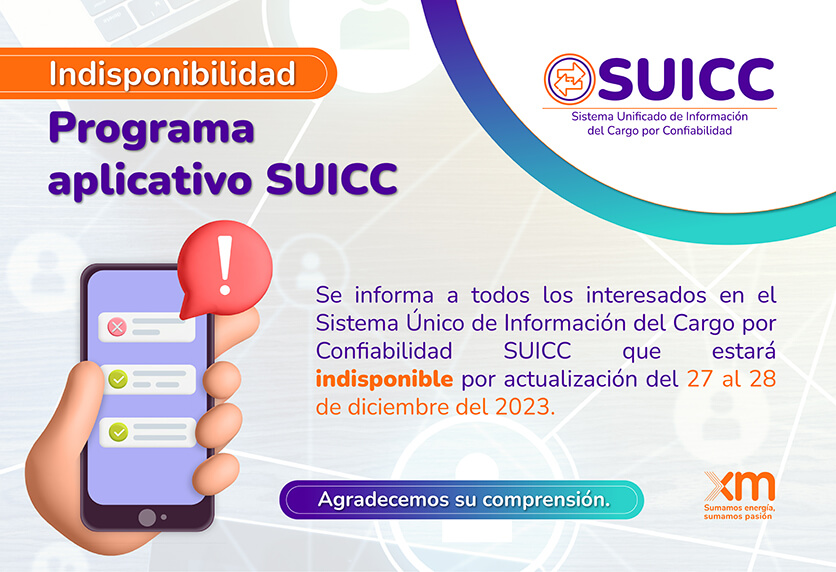 Imagen Indisponibilidad programa SUICC