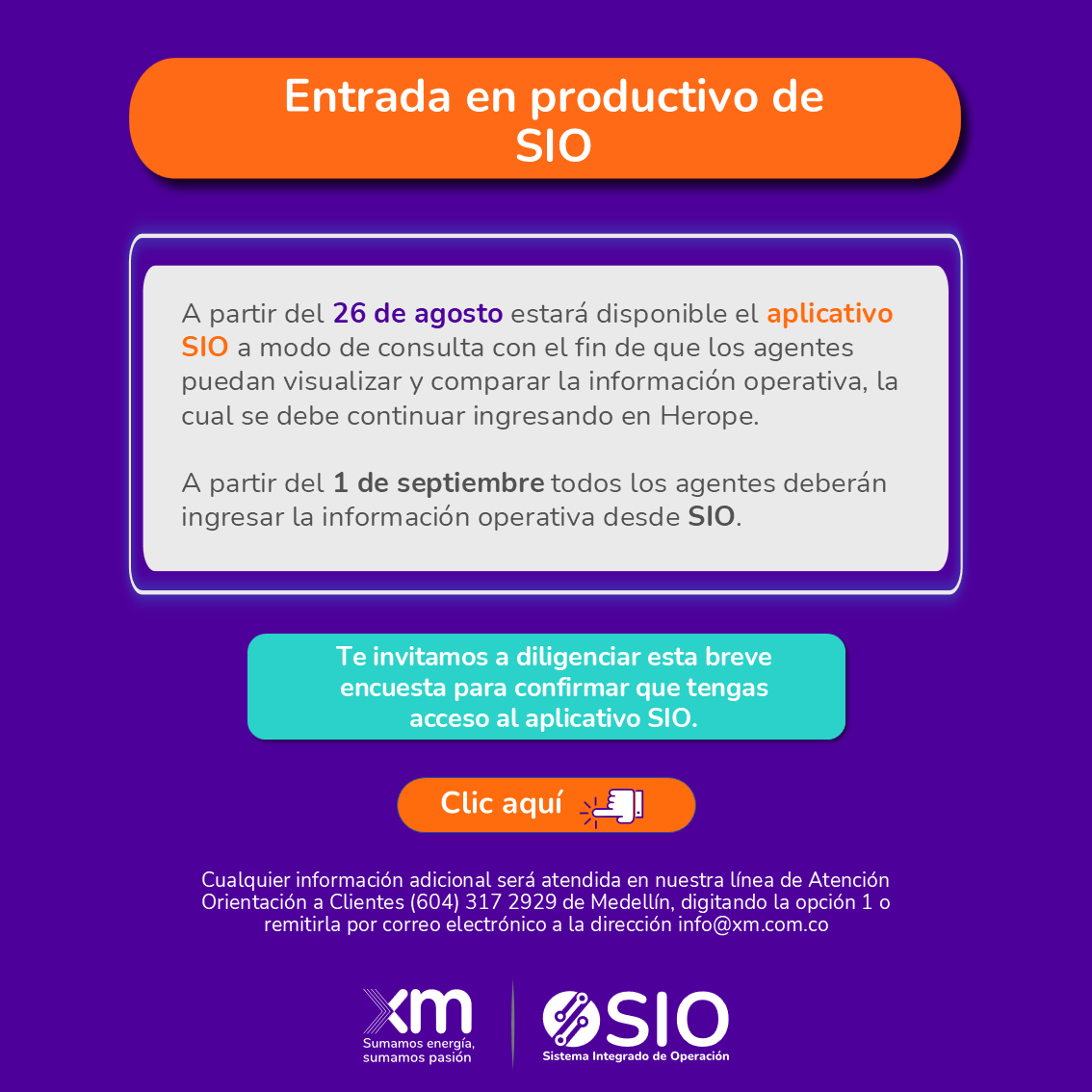 Entrada en productivo de  SIO