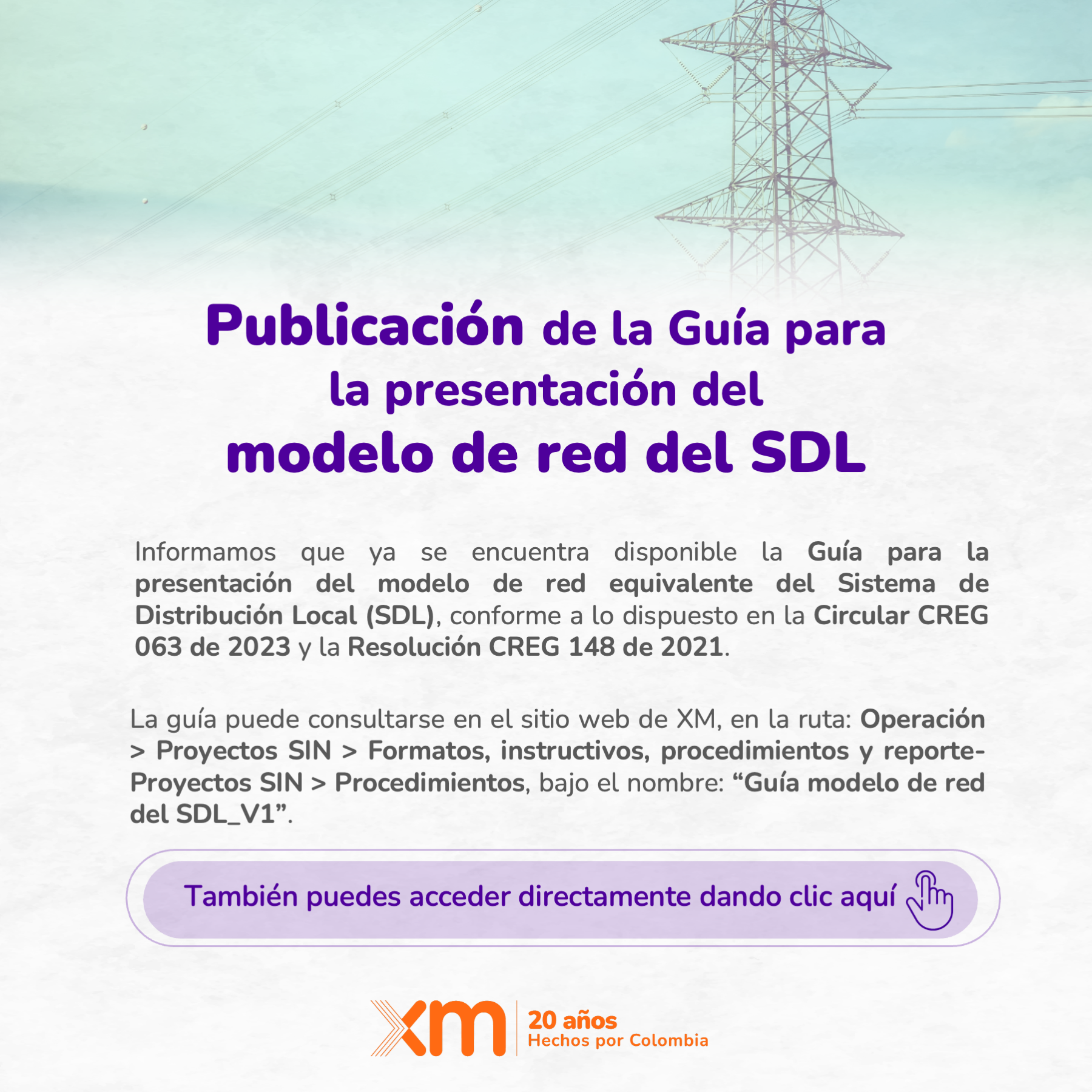 Publicación de la Guía para la presentación del modelo de red del SDL