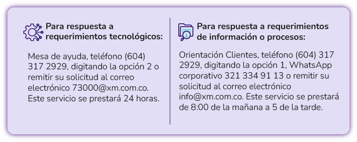 Para respuesta a requerimientos: