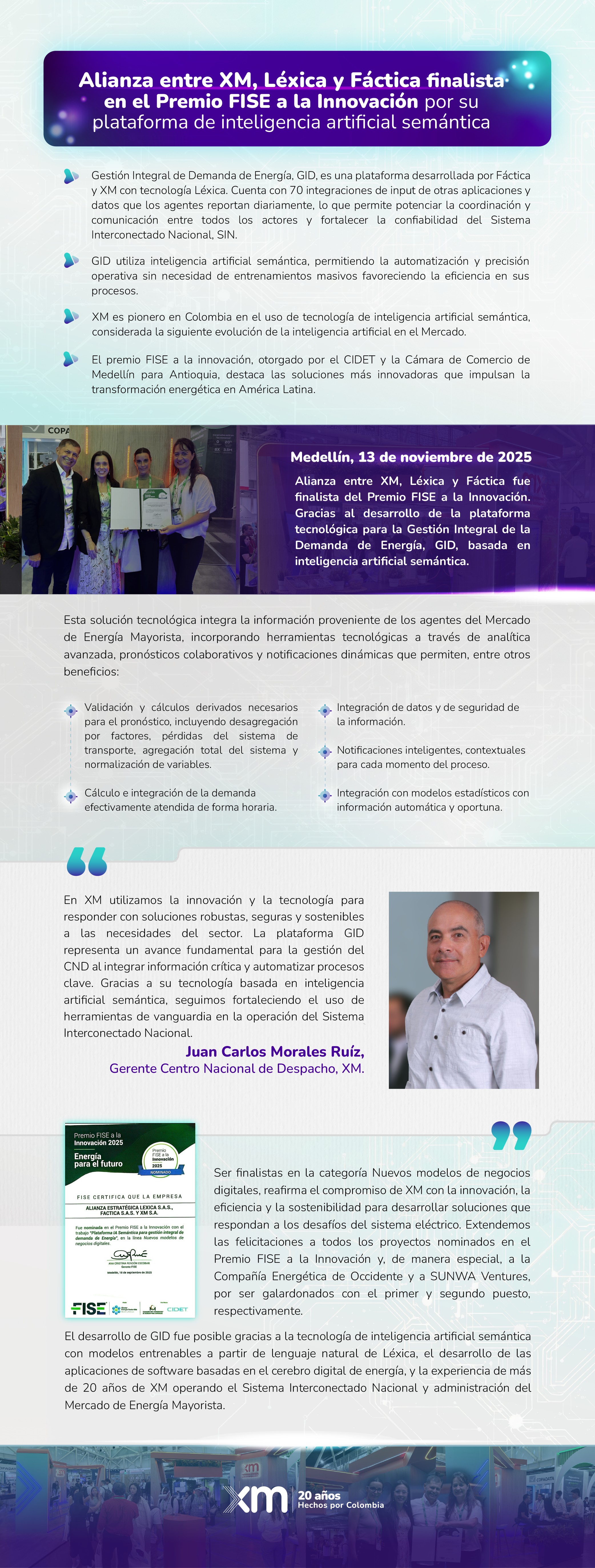 Alianza entre XM, Léxica y fáctica finalista en el premio FISE a la innovación