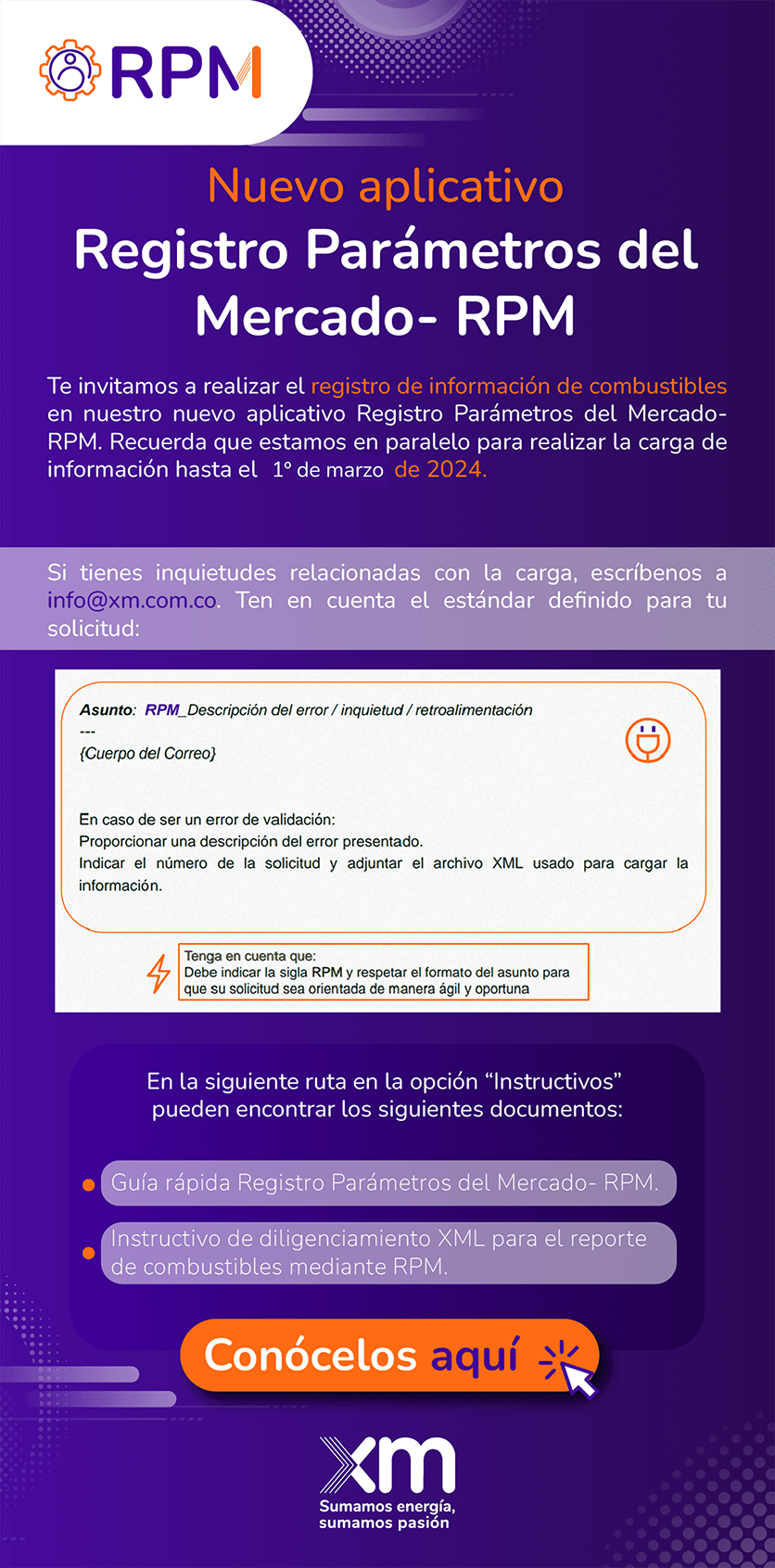 Nuevo aplicativo Registro Parámetros del Mercado- RPM