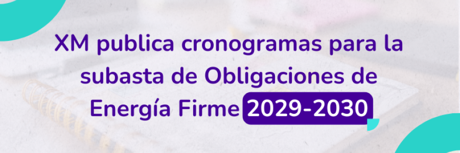 XM publica cronogramas para la subasta de Obligaciones de Energía Firme 2029-2030